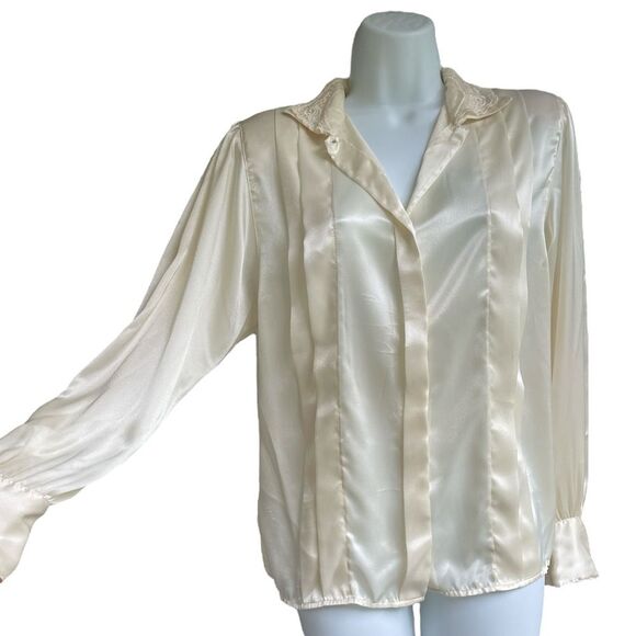 True Vintage 80s - Labyrinth Cosplay Sarah Victorian Button Down Blouse M - Picture 1 of 7